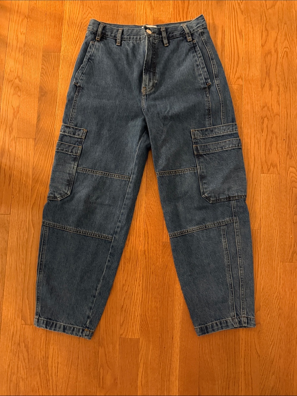 Frame Denim Women's Dark Blue Cargo Denim Pants